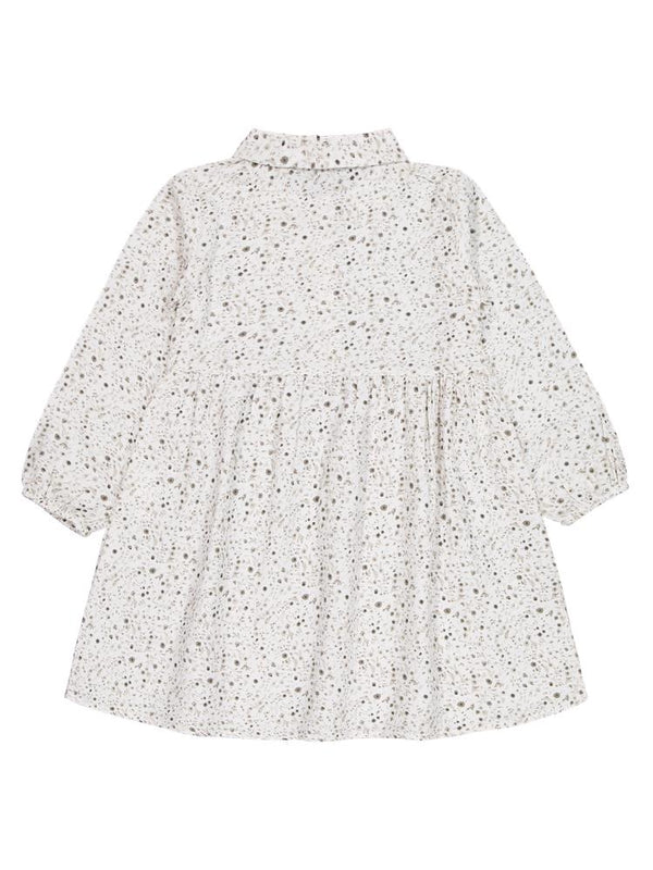 Civil Girls Desenli 6-9 Yaş Elbise - Ekru