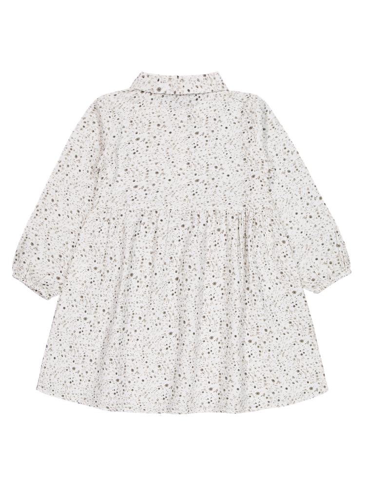 Civil Girls Desenli 6-9 Yaş Elbise - Ekru