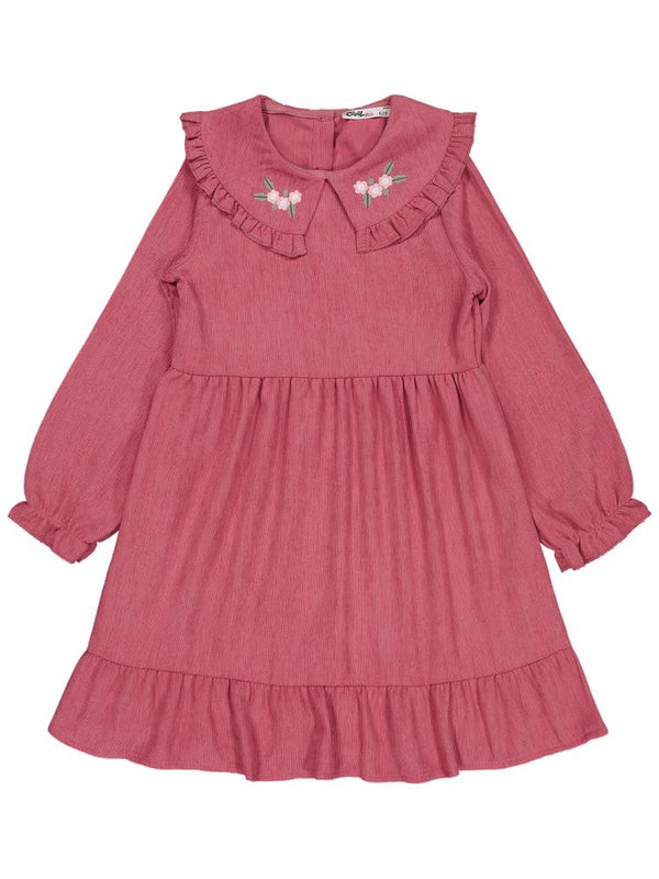 Civil Girls Eteği Fırfırlı 6-9 Yaş Elbise - Pembe