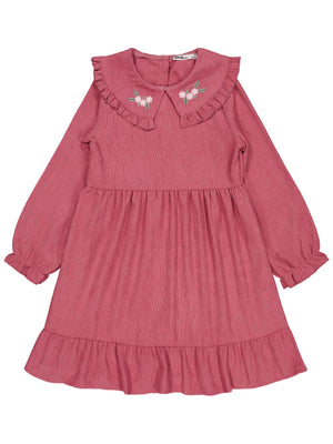 Civil Girls Eteği Fırfırlı 6-9 Yaş Elbise - Pembe