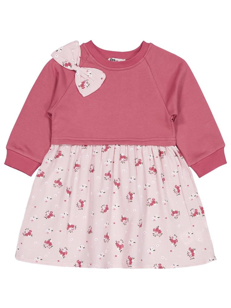 Civil Girls Çiçek Desenli 2-5 Yaş Elbise - Pembe