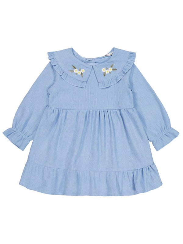 Civil Girls Eteği Fırfırlı 2-5 Yaş Elbise - Mavi