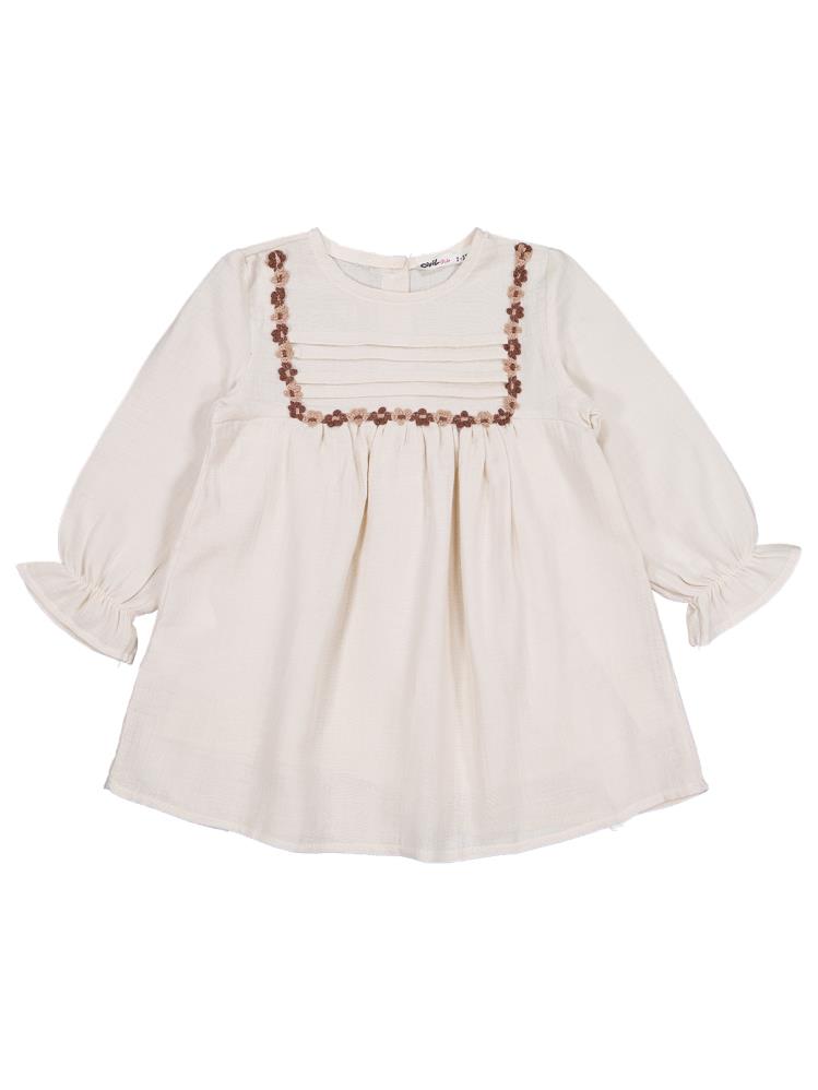 Civil Girls Roba Çiçekli 2-5 Yaş Elbise - Bej