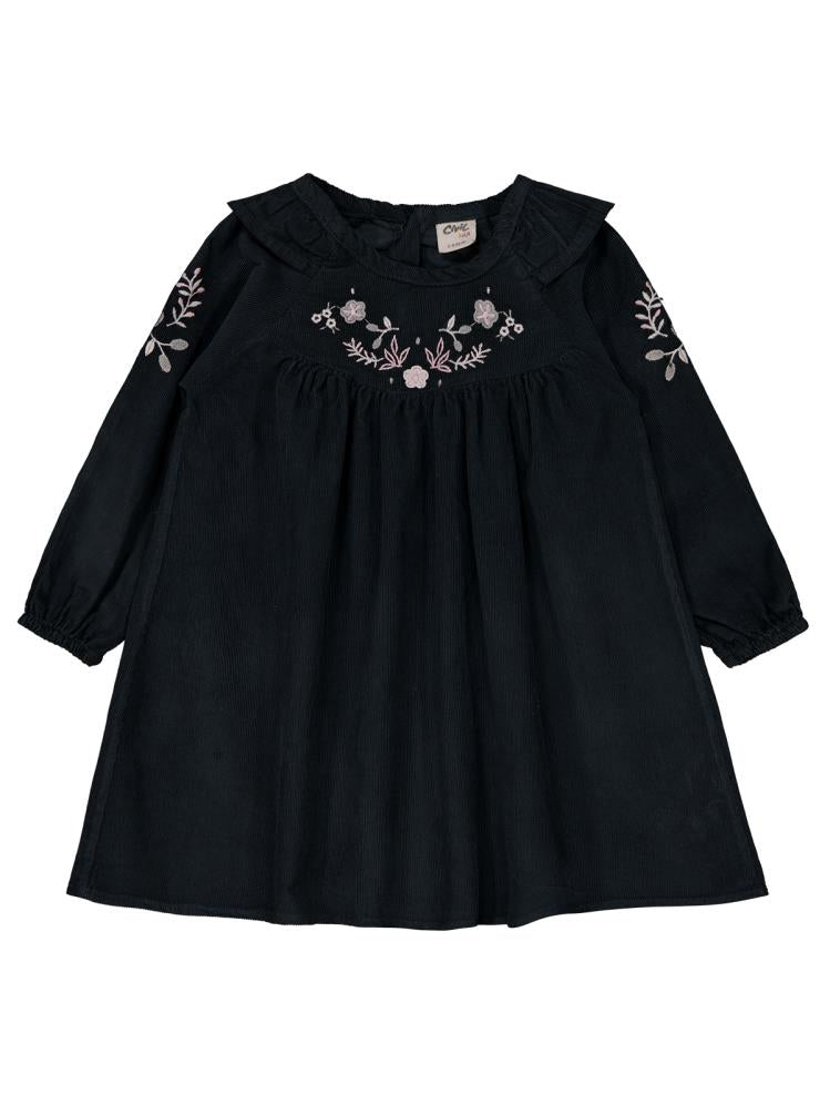 Civil Baby Yakası Nakışlı 6-18 Ay Elbise - Gri