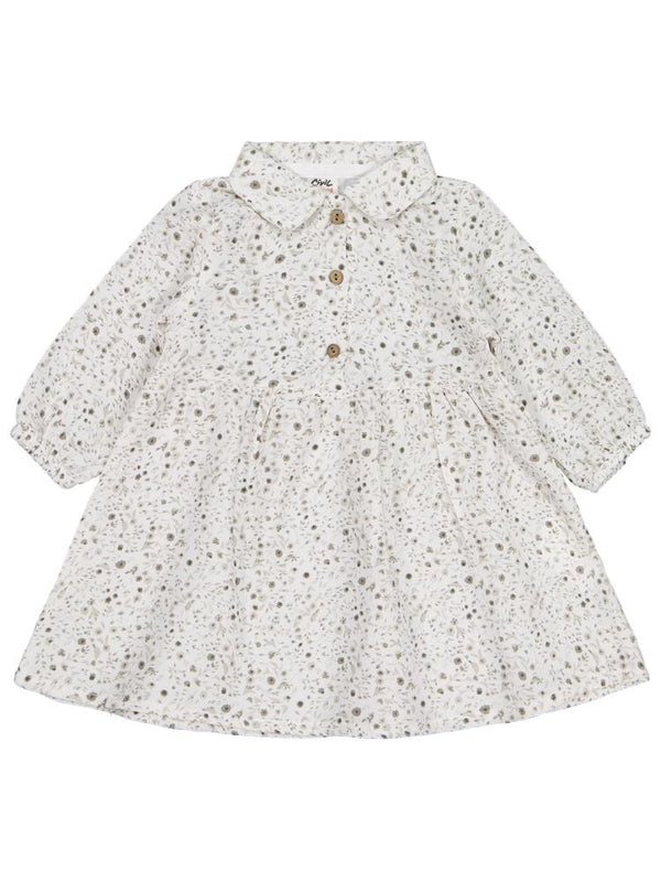 Civil Baby Desenli 6-18 Ay Elbise - Ekru