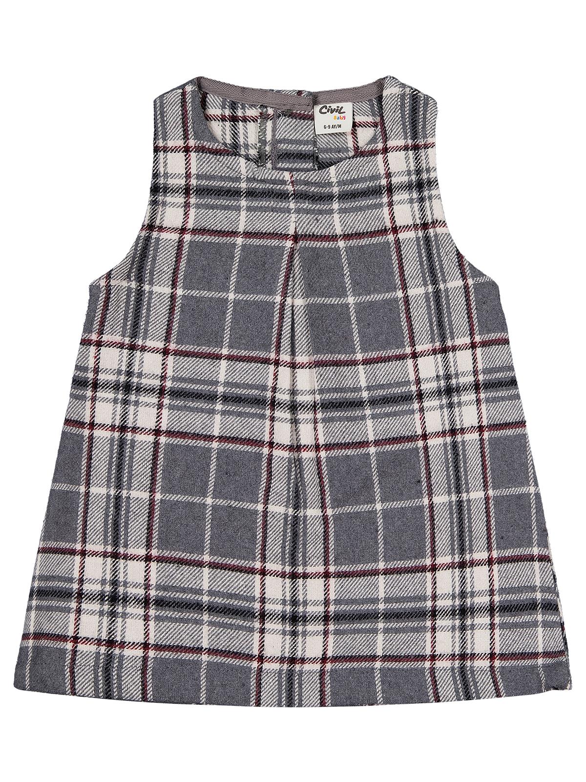 Civil Baby Bebe Yaka 6-18 Ay Elbise - Gri