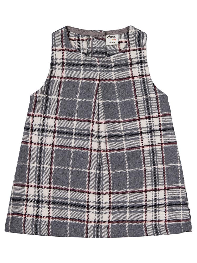 Civil Baby Bebe Yaka 6-18 Ay Elbise - Gri