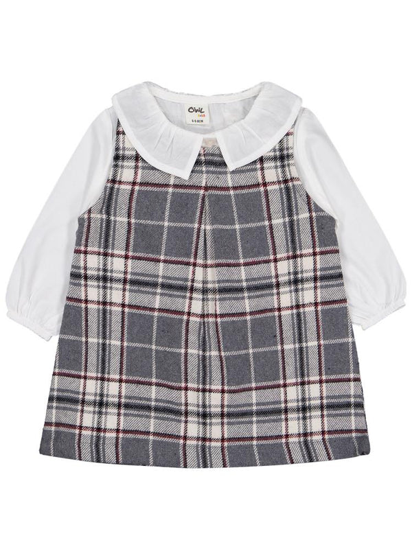 Civil Baby Bebe Yaka 6-18 Ay Elbise - Gri