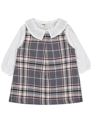 Civil Baby Bebe Yaka 6-18 Ay Elbise - Gri