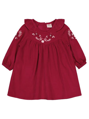 Civil Baby Yakası Nakışlı 6-18 Ay Elbise - Kırmızı