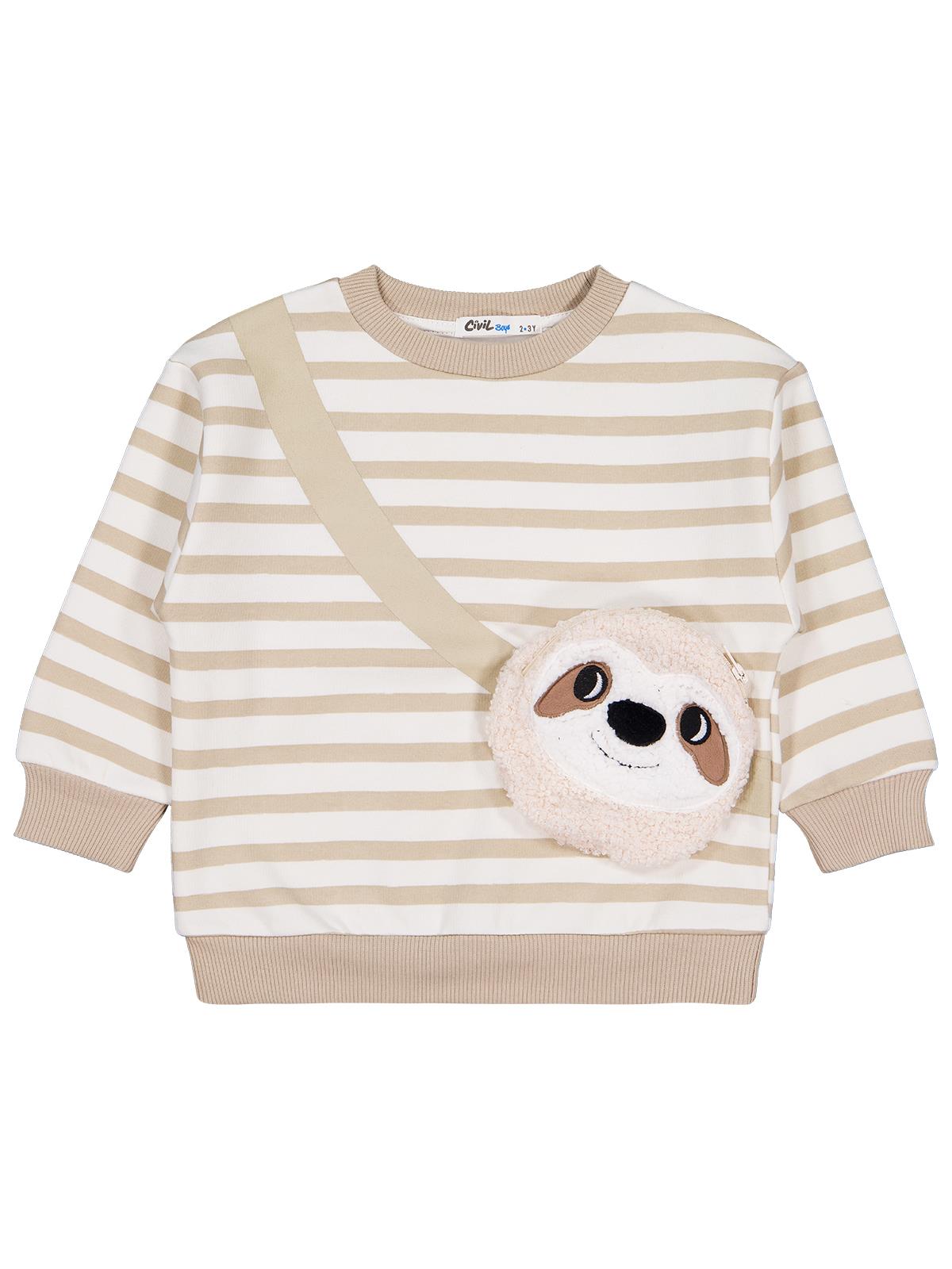 Civil Boys Koala Çantalı 2-5 Yaş Sweatshirt - Bej