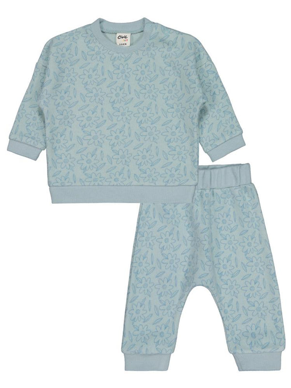 Civil Baby Çiçek Baskılı 6-18 Ay Takım - Yeşil