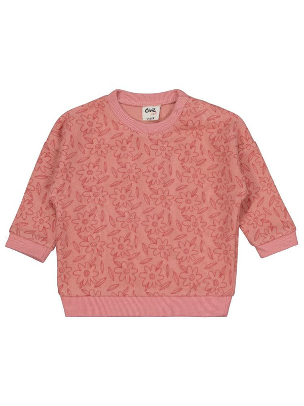 Civil Baby Çiçek Baskılı 6-18 Ay Takım - Pudra