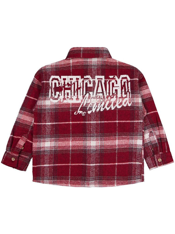 Civil Boys Chıcago Baskılı 6-9 Yaş Gömlek - Kırmızı