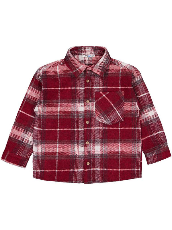 Civil Boys Chıcago Baskılı 6-9 Yaş Gömlek - Kırmızı