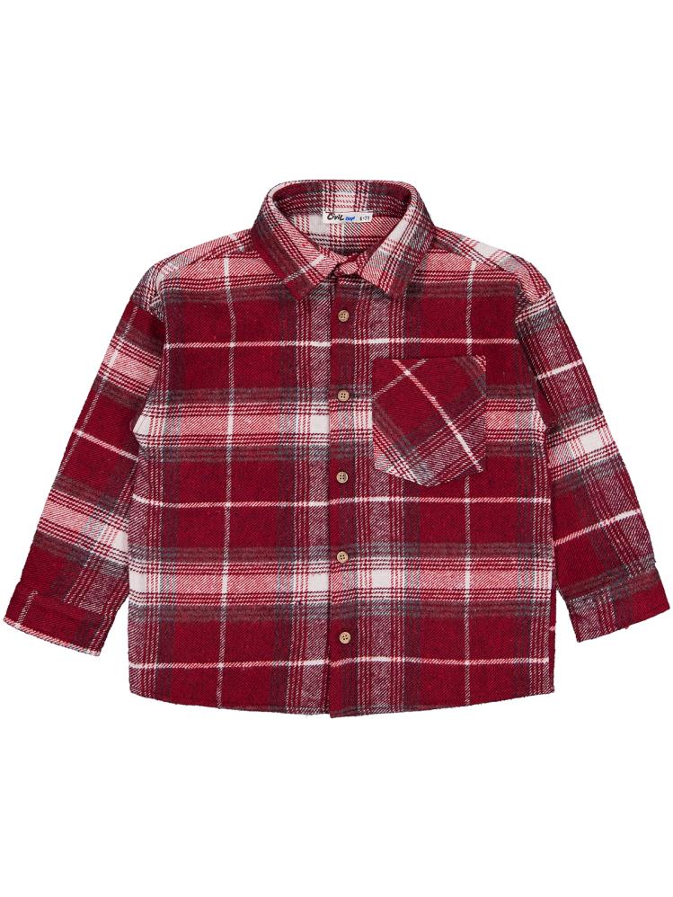 Civil Boys Chıcago Baskılı 6-9 Yaş Gömlek - Kırmızı