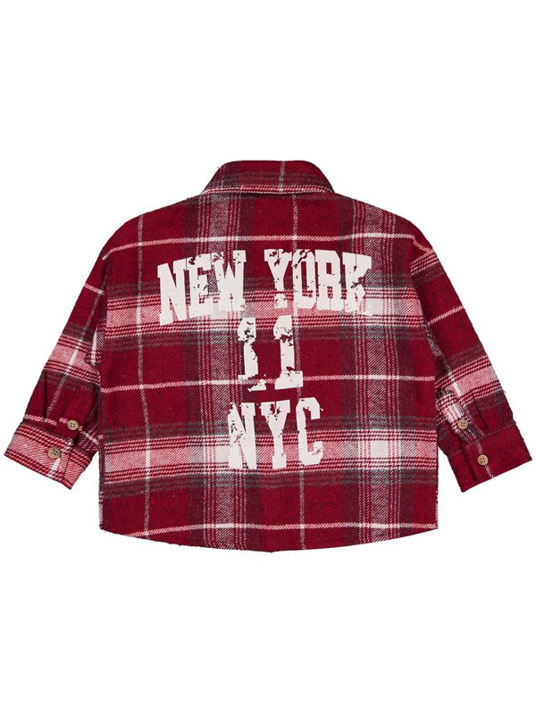 Civil Boys New York Baskılı 2-5 Yaş Gömlek - Kırmızı