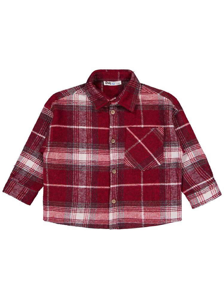 Civil Boys New York Baskılı 2-5 Yaş Gömlek - Kırmızı