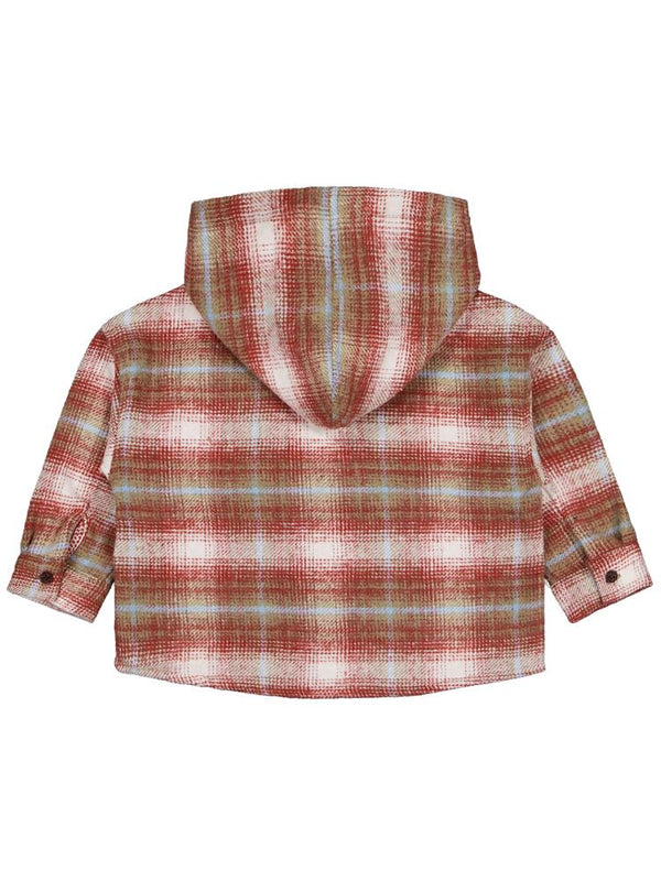 Civil Boys Kapşonlu Ekose 2-5 Yaş Gömlek - Turuncu