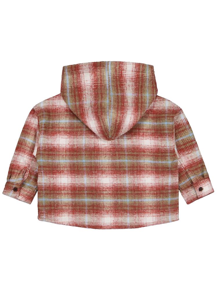 Civil Boys Kapşonlu Ekose 2-5 Yaş Gömlek - Turuncu