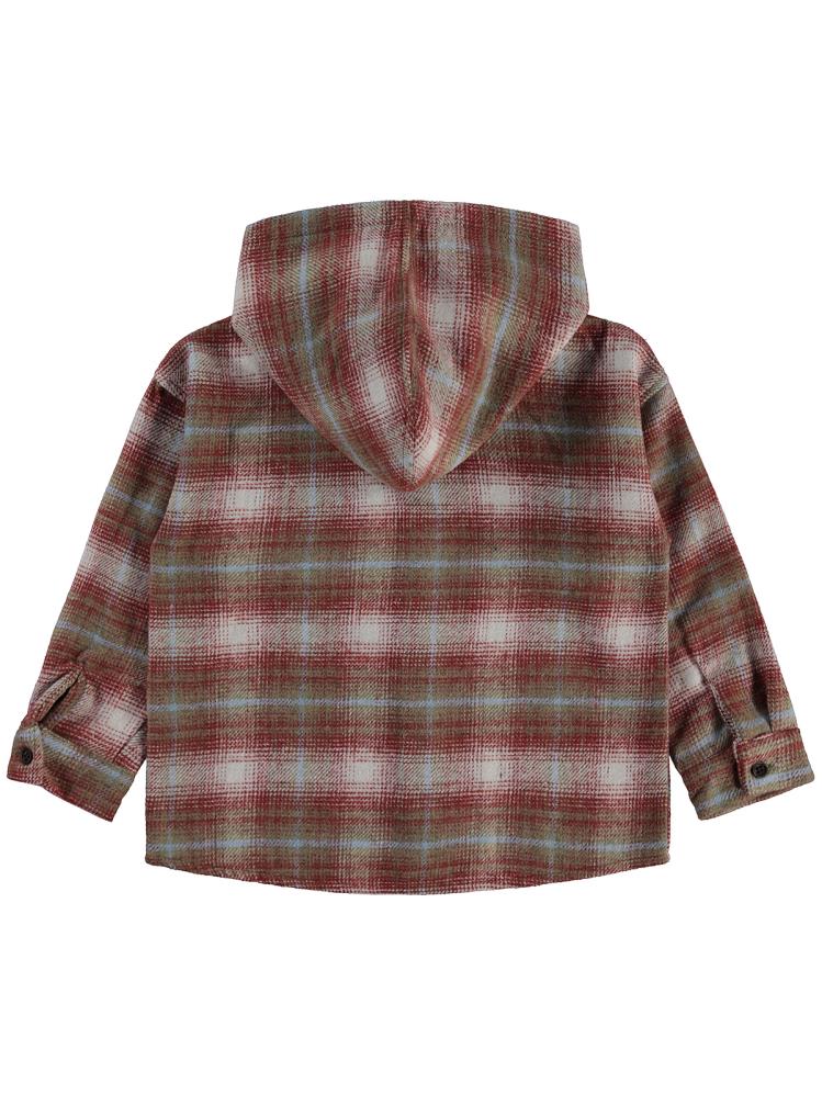 Civil Boys Kapşonlu Ekose 6-9 Yaş Gömlek - Turuncu