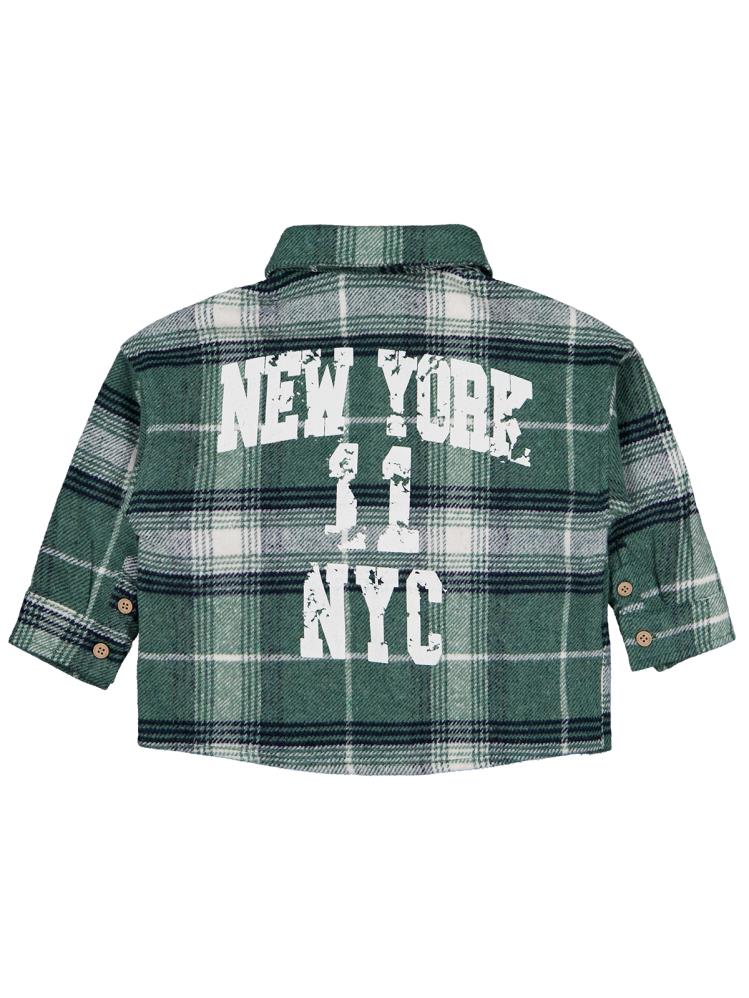 Civil Boys New York Baskılı 2-5 Yaş Gömlek - Yeşil