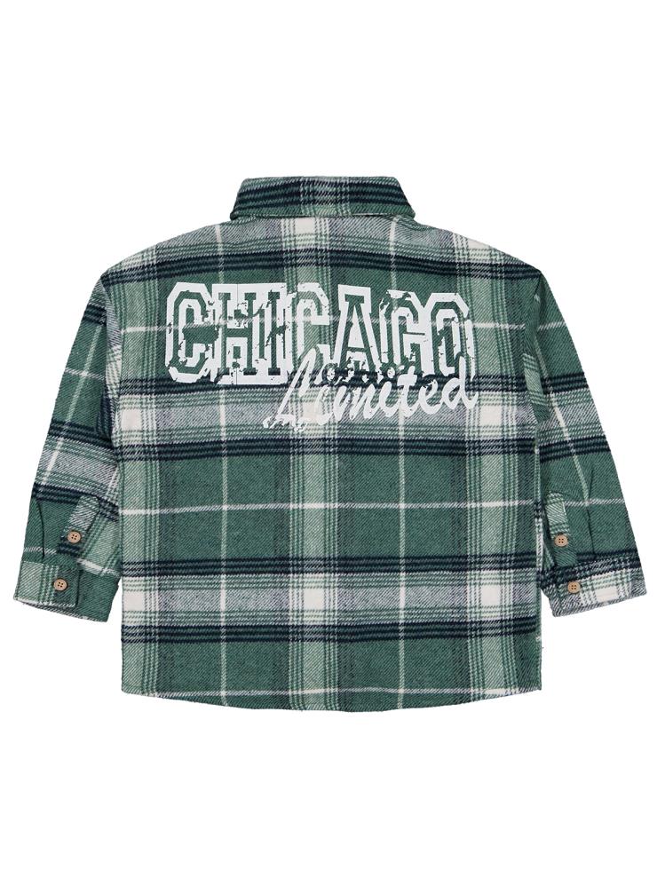 Civil Boys Chıcago Baskılı 6-9 Yaş Gömlek - Yeşil