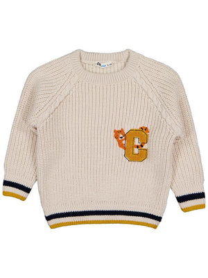 Civil Boys Kaplan C Nakışlı 2-5 Yaş Kazak - Bej