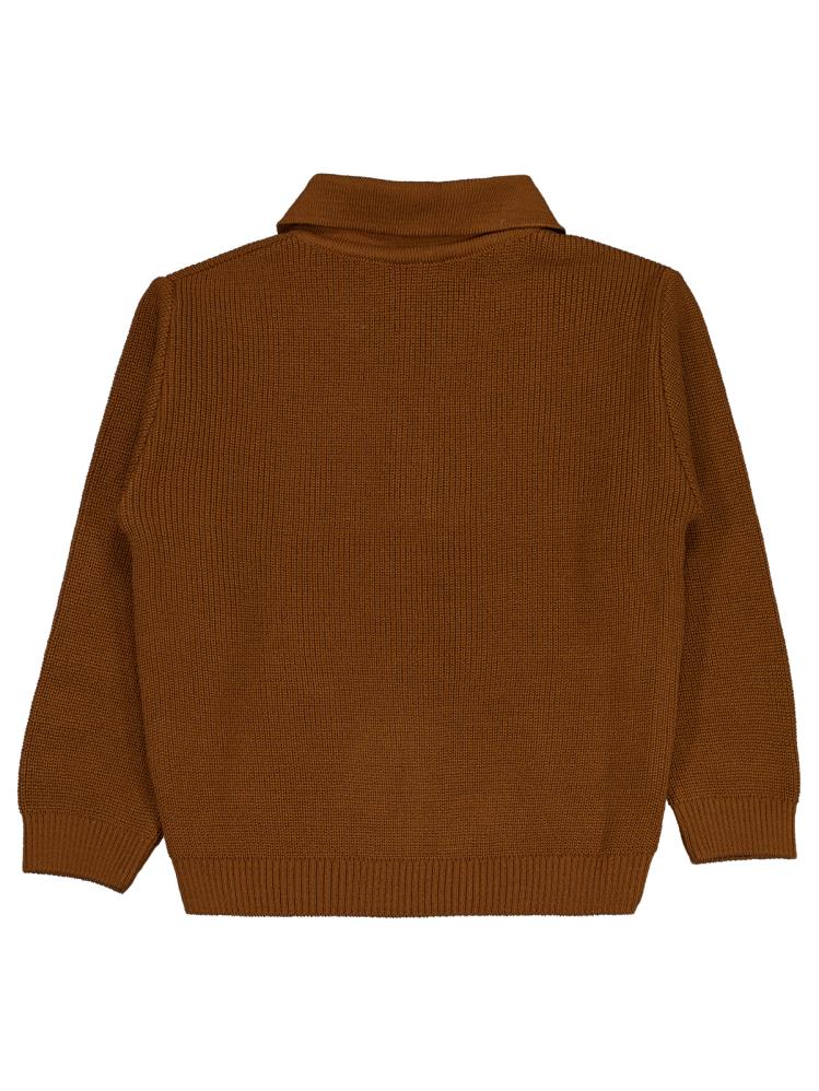 Pierre Cardin Gömlek Yaka Düğmeli 6-9 Yaş Kazak - Kahverengi