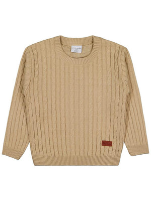 Pierre Cardin Bisiklet Yaka 6-9 Yaş Kazak - Bej