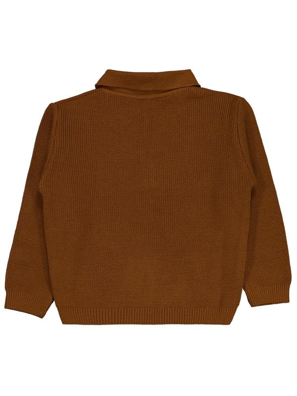 Pierre Cardin Gömlek Yaka Düğmeli 2-5 Yaş Kazak - Kahverengi