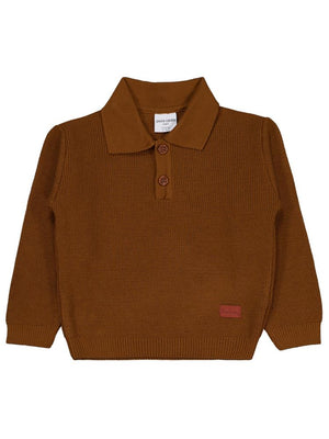 Pierre Cardin Gömlek Yaka Düğmeli 2-5 Yaş Kazak - Kahverengi