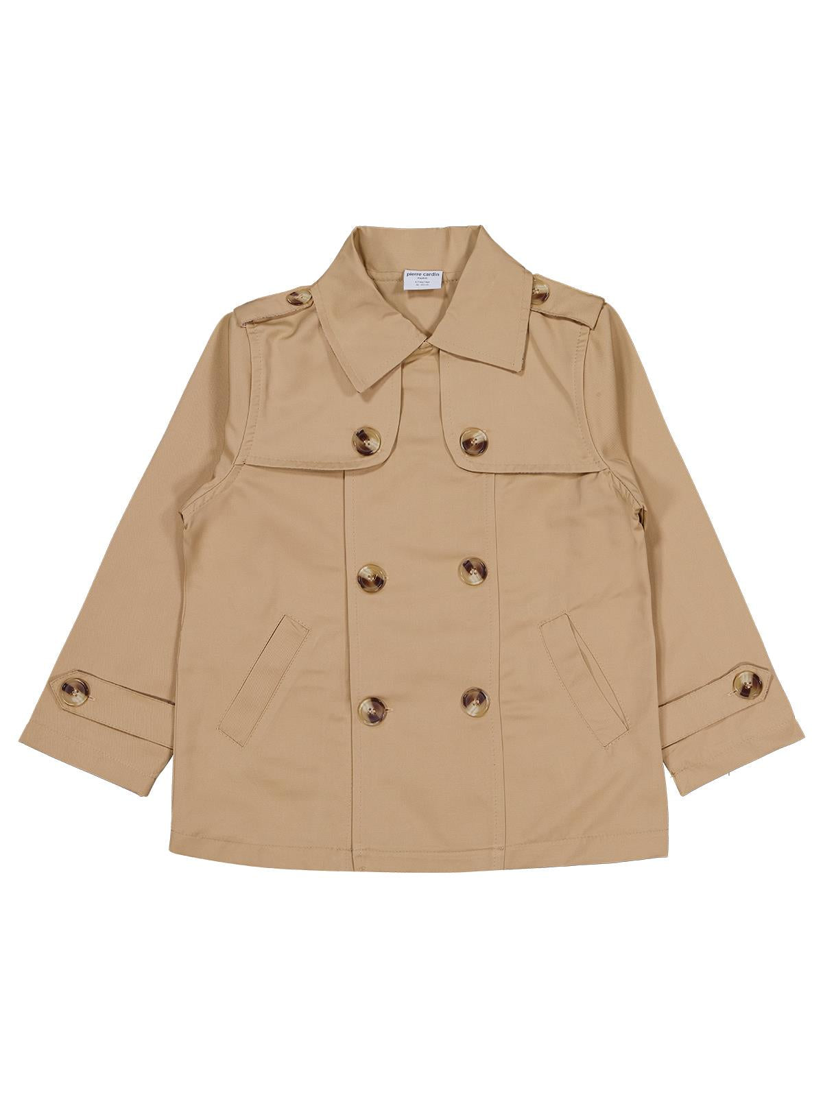Pierre Cardin Gömlek Yaka Mont | Gabardin Uzun Kol Gömlek Yaka - Polo | Okul Kreş ve Günlük Kullanım - Bej