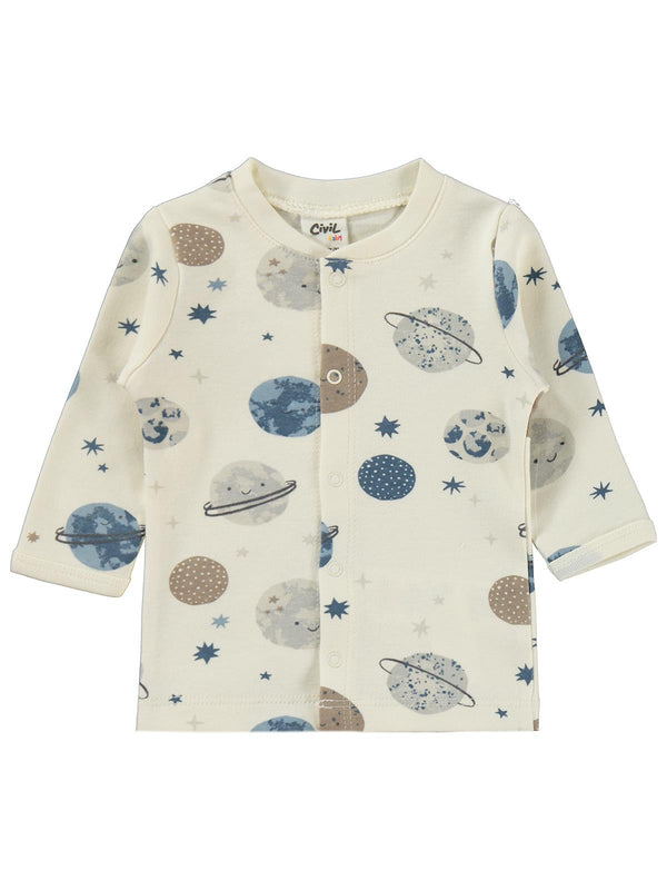 Civil Baby Gezegen Empirme 1-9 Ay Pijama Takımı - Ekru