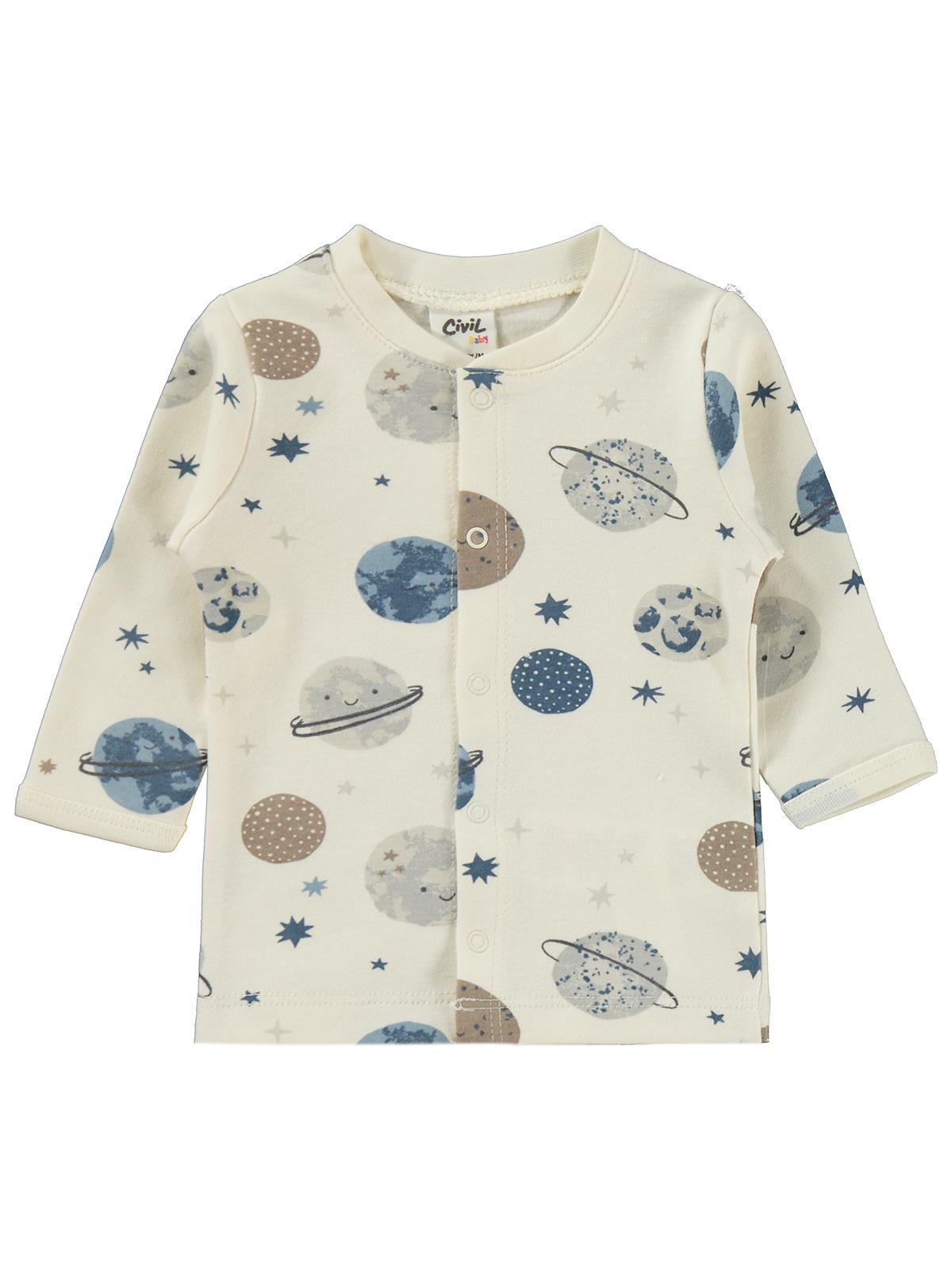 Civil Baby Gezegen Empirme 1-9 Ay Pijama Takımı - Ekru