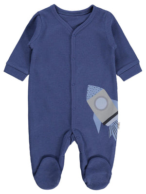 Civil Baby Roket Baskılı 1-9 AY Tulum - Mavi