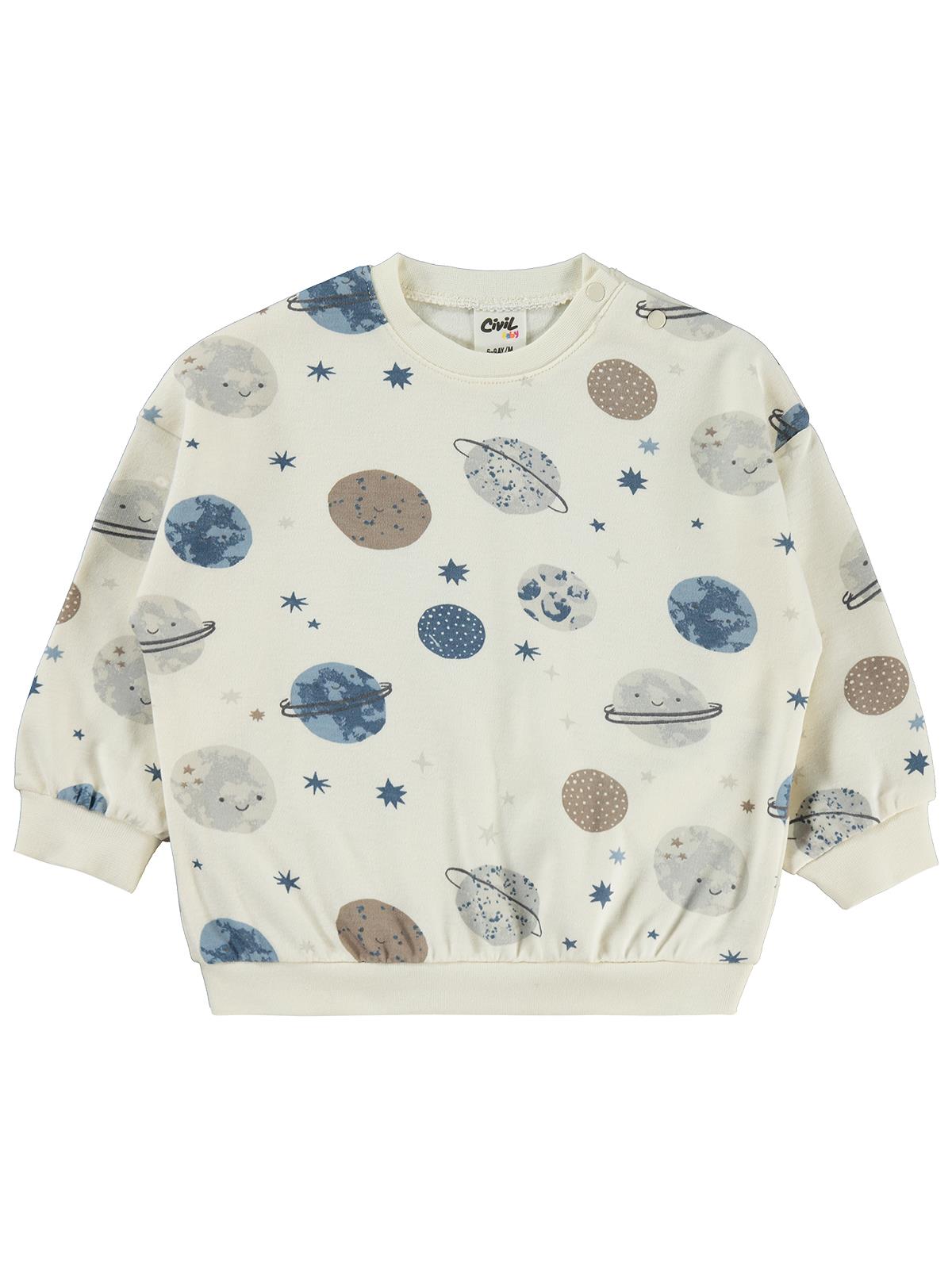 Civil Baby Gezegen Empirme 6-18 Ay Sweatshirt - Ekru