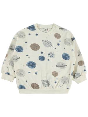 Civil Baby Gezegen Empirme 6-18 Ay Sweatshirt - Ekru
