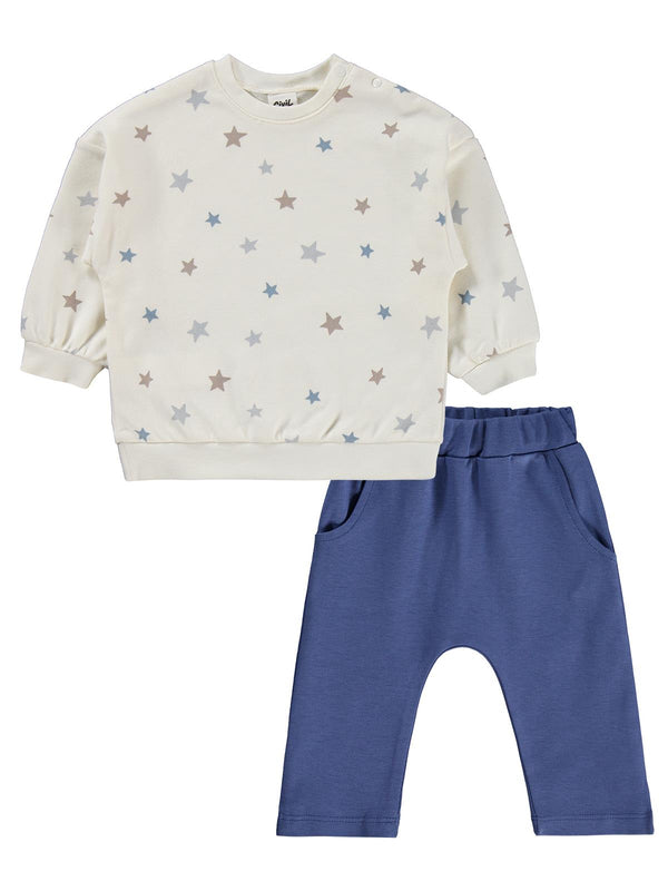 Civil Baby Yıldız Empirme 6-18 Ay Takım - Ekru
