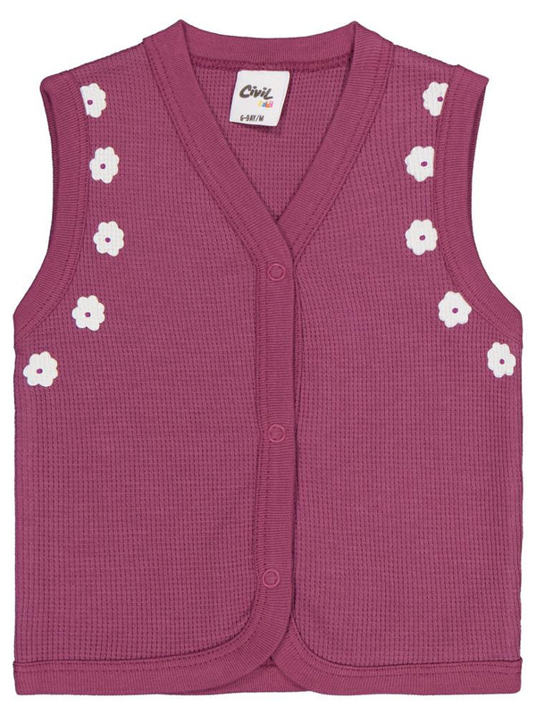 Civil Baby Çiçek Empirme 6-18 Ay Yelek - Pembe