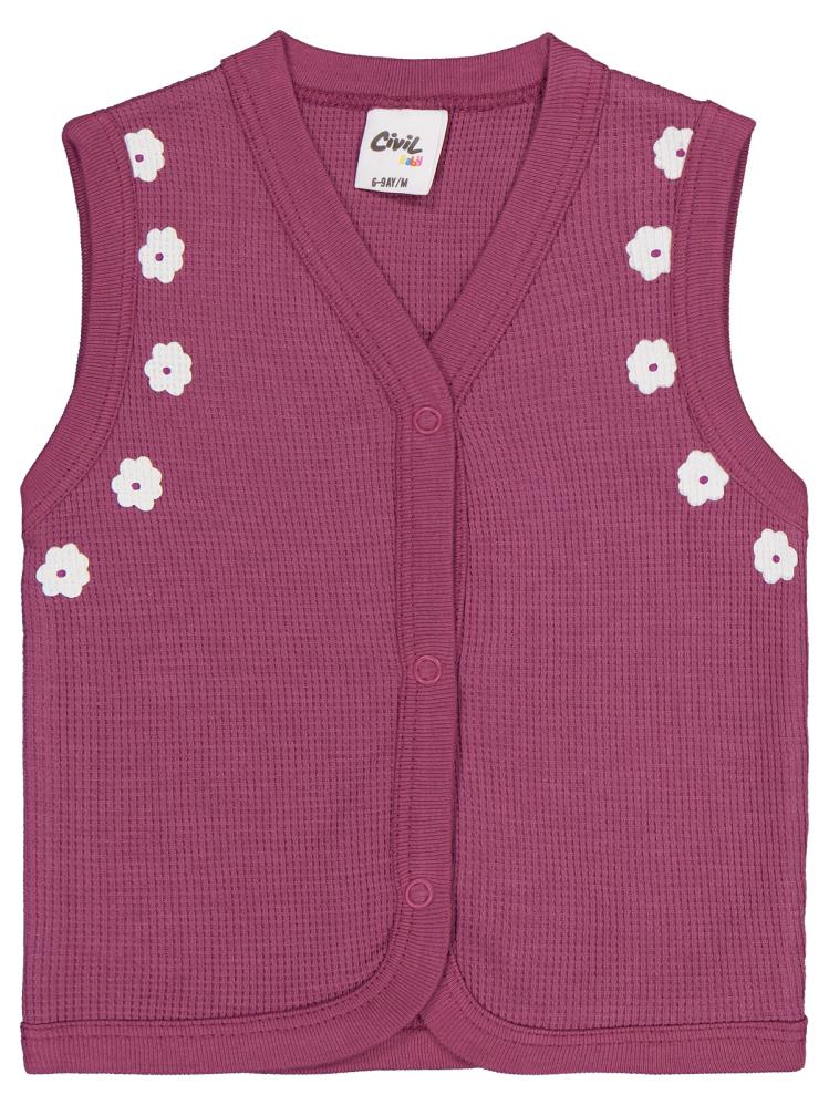 Civil Baby Çiçek Empirme 6-18 Ay Yelek - Pembe