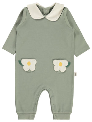 Civil Baby Çiçek Cep Baskı 6-18 Ay Tulum - Yeşil