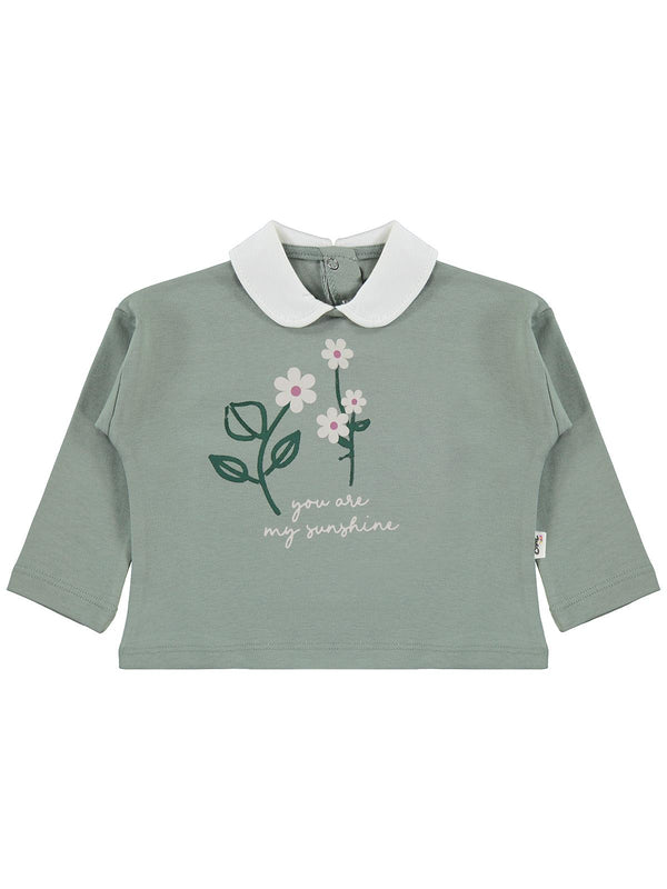 Civil Baby Çiçek Baskılı 6-18 Ay Sweatshirt - Yeşil