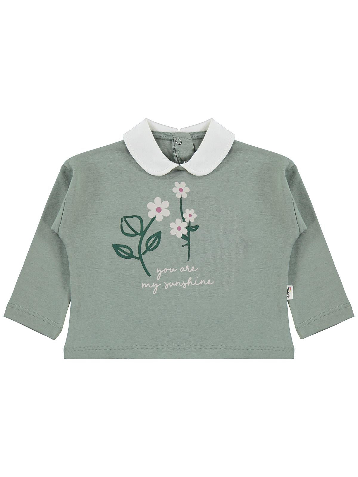 Civil Baby Çiçek Baskılı 6-18 Ay Sweatshirt - Yeşil