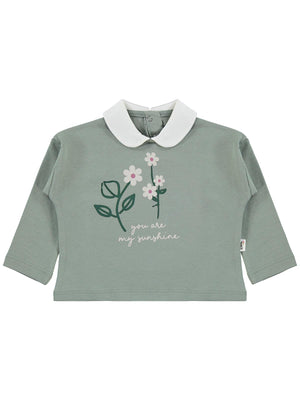 Civil Baby Çiçek Baskılı 6-18 Ay Sweatshirt - Yeşil