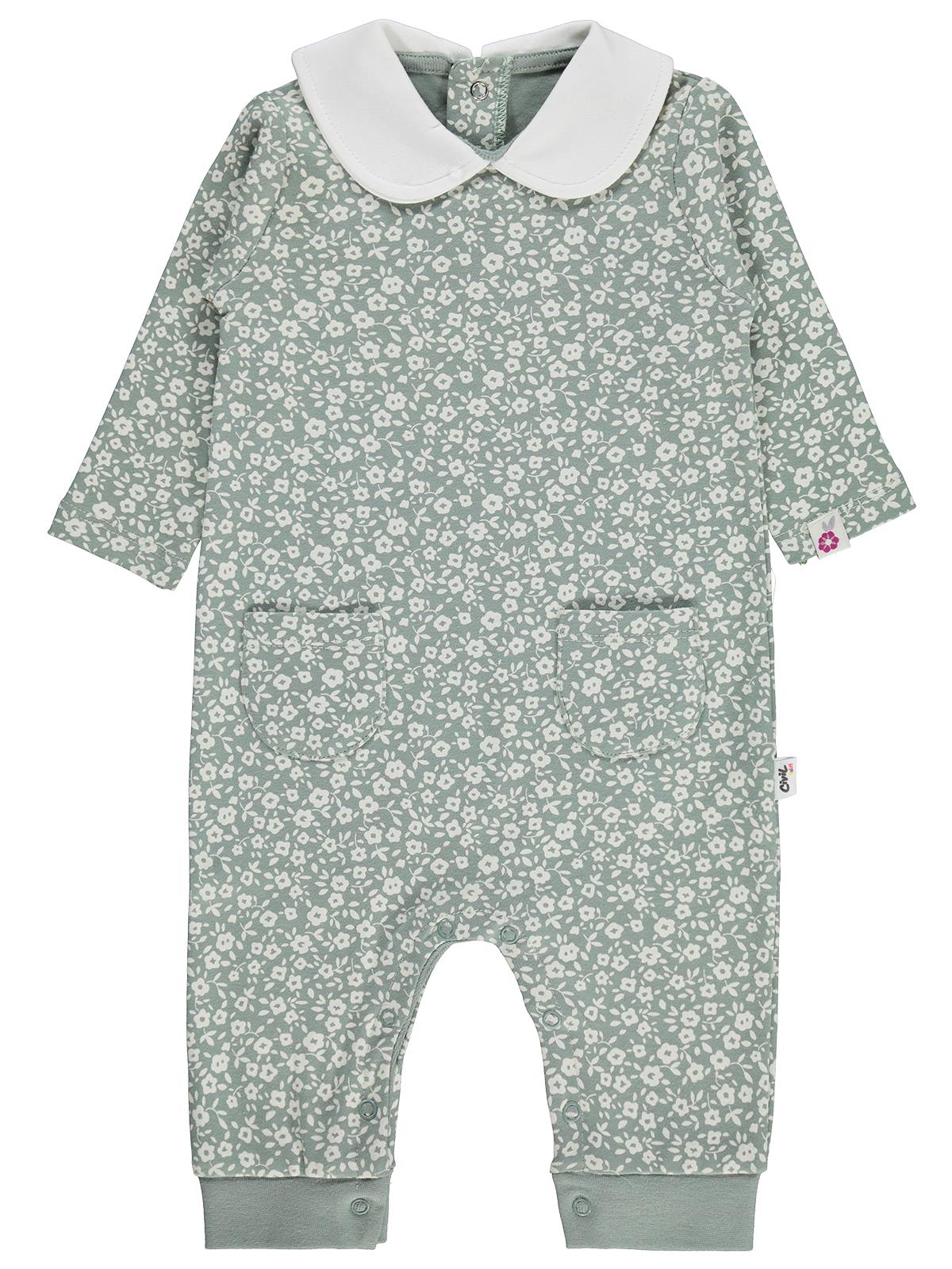 Civil Baby Çiçek Empirme 6-18 Ay Tulum - Yeşil