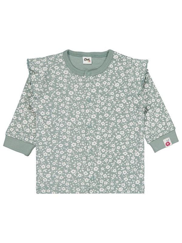 Civil Baby Çiçek Empirme 1-9 Ay Pijama Takımı - Yeşil