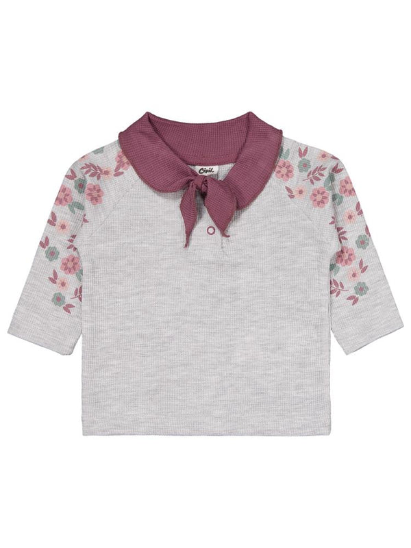 Civil Baby Kol Çiçek Baskılı 6-18 Ay Takım - Gri