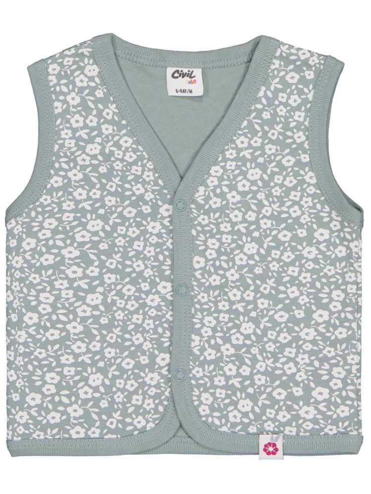 Civil Baby Çiçek Empirme 6-18 Ay Yelek - Yeşil