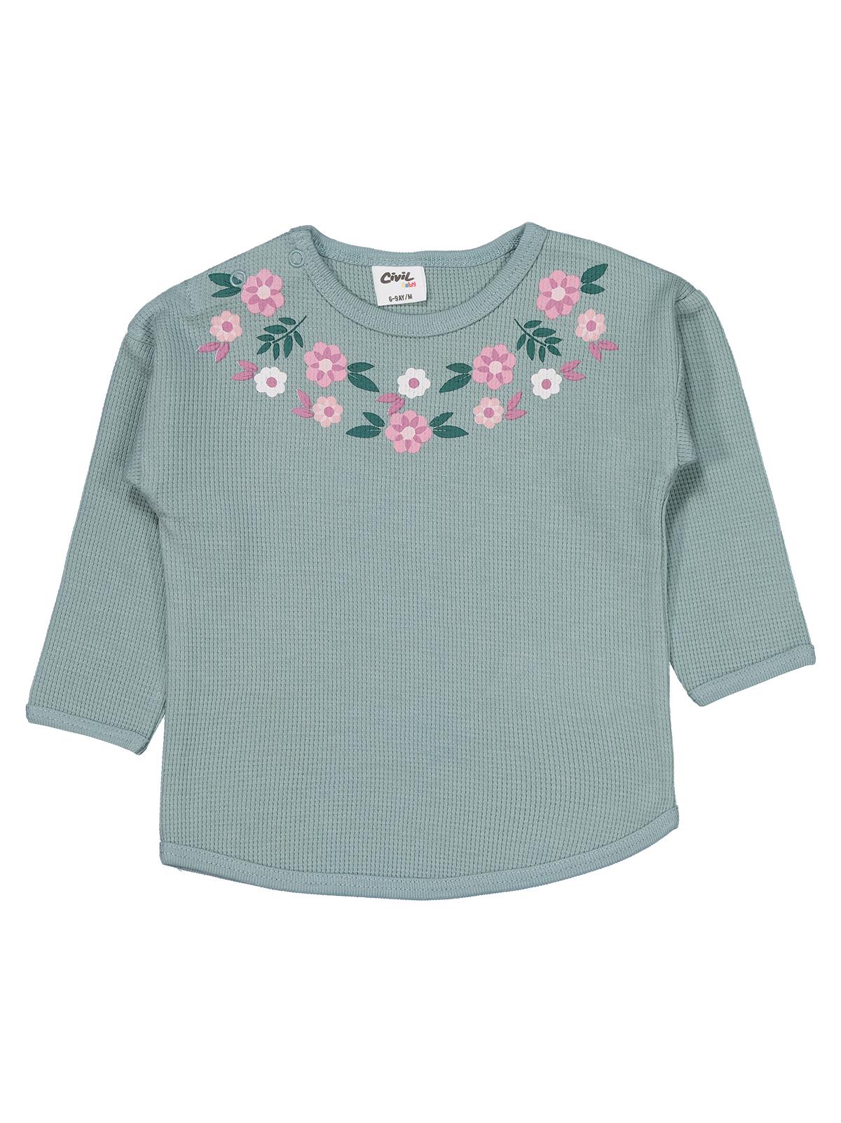 Civil Baby Çiçekler Baskılı 6-18 Ay Takım - Yeşil